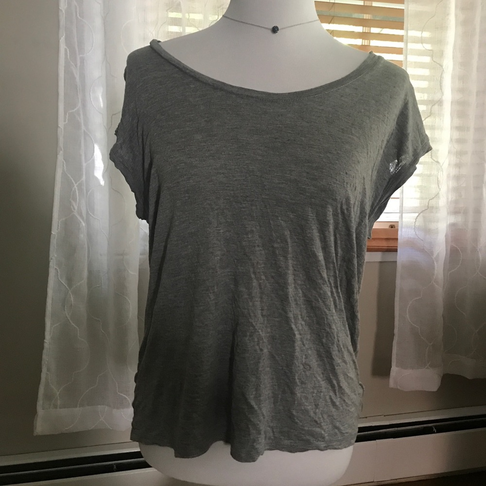 Gap Grey shirt with sheer back